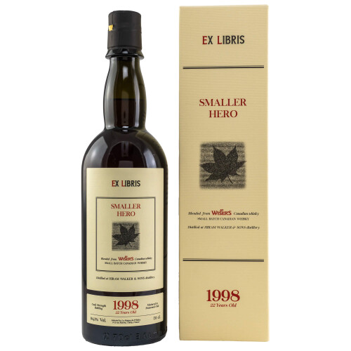 J.P.Wisers Whisky 1998 - 22 Jahre Ex Libris Smaller Hero Whisky 64,5% - 0,70l