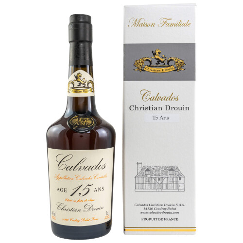 Christian Drouin 15 Jahre Calvados A.O.C | Frankreich | Apfelbrand | mit Geschenkbox - 40% 0.70l