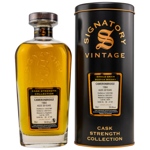 Cameronbridge 38 Jahre 1984/2022 Whisky - Signatory Vintage Cask Strenght Collection 50,6% 0,70l