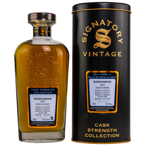 Bunnahabhain 1977/2012 - 34 Jahre | Signatory Vintage Cask Strenght Collection #7856 | Schottischer Islay Whisky | Rarität - 52,5% 0,70l