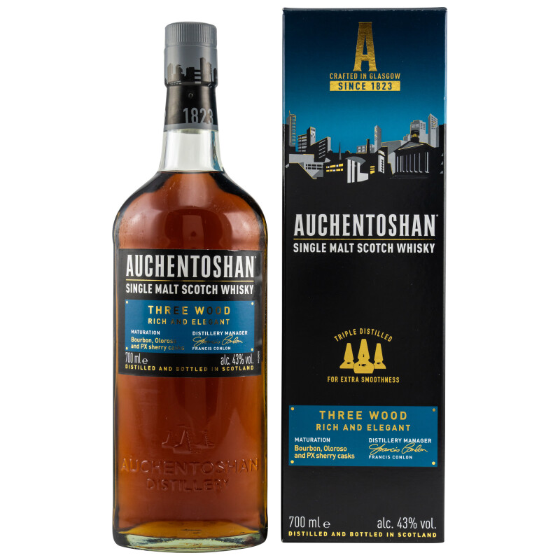 43% Auchentoshan Malt Single Wood Lowland Three Whisky