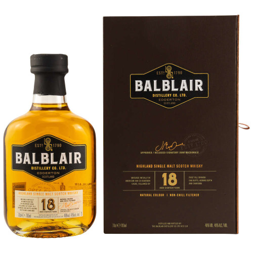 Balblair 18 Jahre Speyside Single Malt Whisky Schottland 46% vol. 0.70l