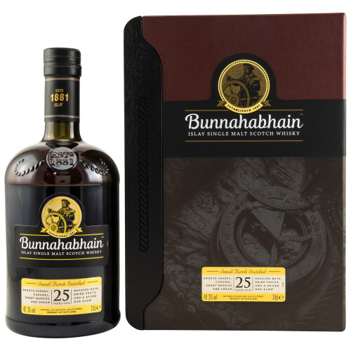 Bunnahabhain 25 Jahre | Schottischer Premium Whisky | Islay Single Malt | Holzkiste | 46,3% 0,70l