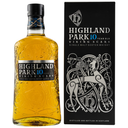 Highland Park 10 Jahre Viking Scars | Schottischer Whisky | Orkney Single Malt in Geschenkverpackung | Rauchiger Geschmack - 40% 0,70l