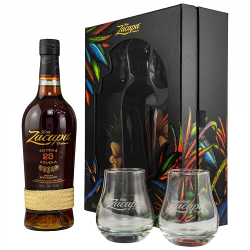 Zacapa Ron Solera 23 Rum Set mit 2 Gläsern 40% vol. 0,70l