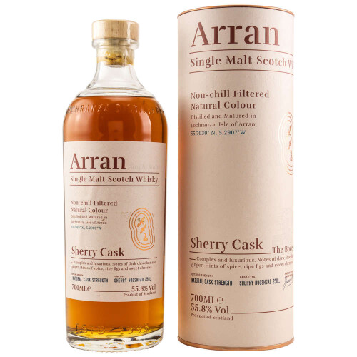 Arran The Bodega Sherry Cask | Schottischer Whisky | Isle of Arran Single Malt in Tube - 55,8% 0,70l