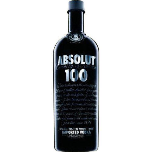 Absolut Black Vodka | 100 Proof | Schwedischer Wodka | 1 Liter 50% vol.
