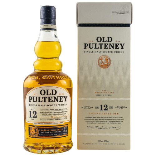 Old Pulteney 12 Jahre | Schottischer Whisky | Highland Single Malt mit Geschenkbox - 40% 0,70l