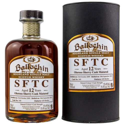 Ballechin 2009/2022 - 12 Jahre Oloroso Sherry Cask Nr. 349 SFTC 55,4% 0,50l