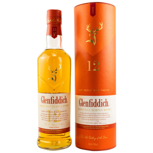 Glenfiddich 12 Jahre Triple Oak Französisches Etikett Whisky Scotch Single Malt