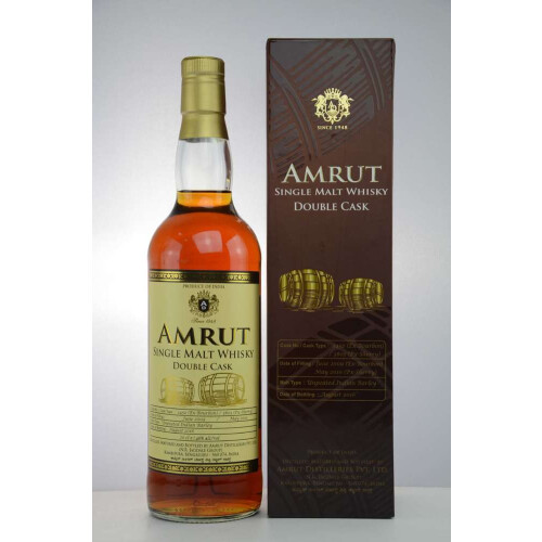 Amrut Double Cask | Indischer Whisky | Double Cask Single Malt mit Geschenkbox - 46% 0,70l